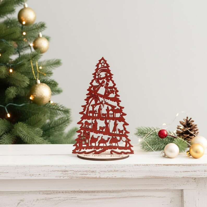 Nativity Christmas Tree, Christmas Decor, Nativity Art, Christmas Gifts, Wooden Nativity, Christmas Art, Nativity Scenes, Rustic Xmas R53 image 12