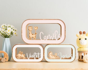 Custom Wooden Money Box, Piggy Bank For Kids, Name Piggy Bank, Wooden Cash Box, Custom Piggy Bank, Nephew Gift, 3 Year Old Boy Gift G87