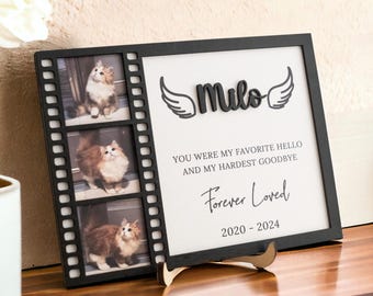 Marco de fotos de perro personalizado, marco de madera con foto de perro conmemorativa personalizada, pérdida de perro, regalos conmemorativos para perros, regalos por pérdida de mascotas, regalo de simpatía Y26