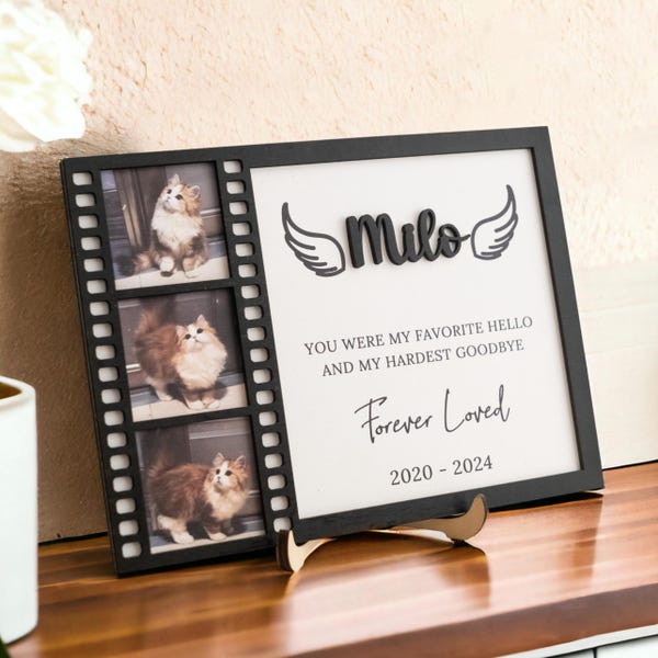 Marco de fotos de perro personalizado, marco de madera con foto de perro conmemorativa personalizada, pérdida de perro, regalos conmemorativos para perros, regalos por pérdida de mascotas, regalo de simpatía Y26