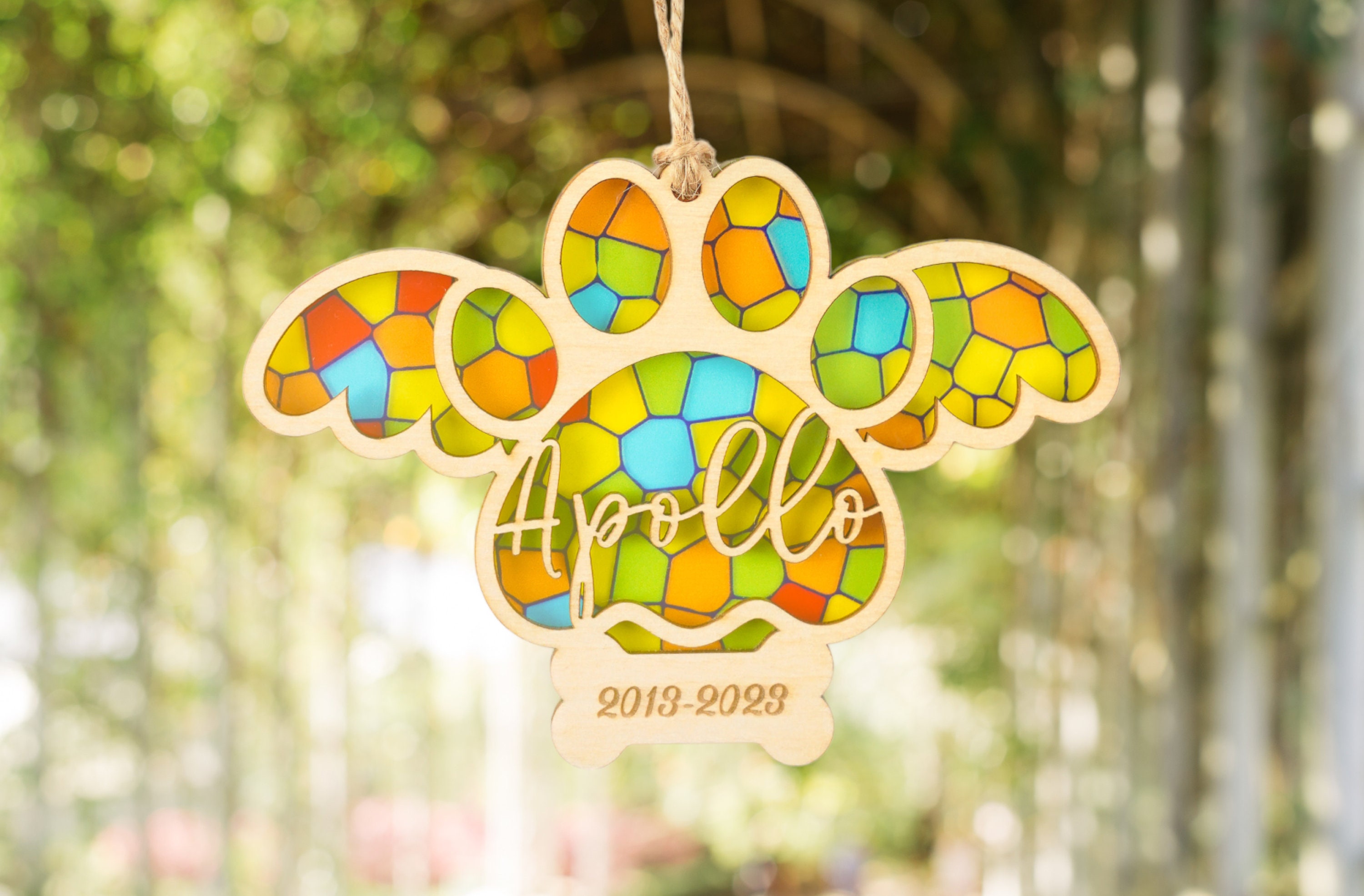 Pet Memorial Suncatcher, Rainbow Bridge, Window Hangings, Memorial Keepsake, Pet Loss Gifts, Pet Ornament, Loss Of Dog Gift