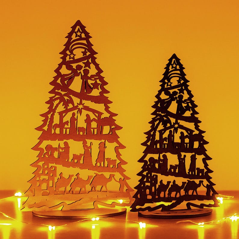 Personalized Xmas Nativity Tree, Christian Gift, Family Christmas, Nativity Display, Xmas Decorations, Tree Ornaments, Christmas Story G08 image 16