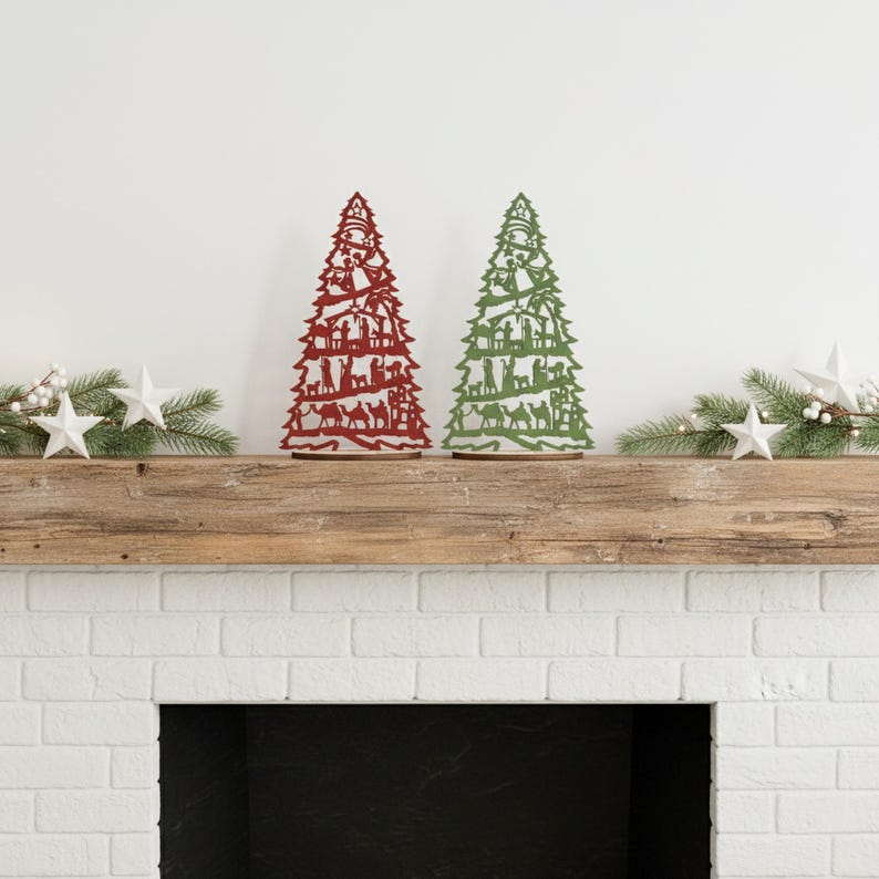 Nativity Christmas Tree, Christmas Decor, Nativity Art, Christmas Gifts, Wooden Nativity, Christmas Art, Nativity Scenes, Rustic Xmas R53 image 13
