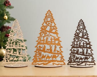 Nacimiento de madera, decoración navideña para el hogar, Navidad familiar, decoración de natividad, belenes, arte para árboles de Navidad, decoración de natividad G08