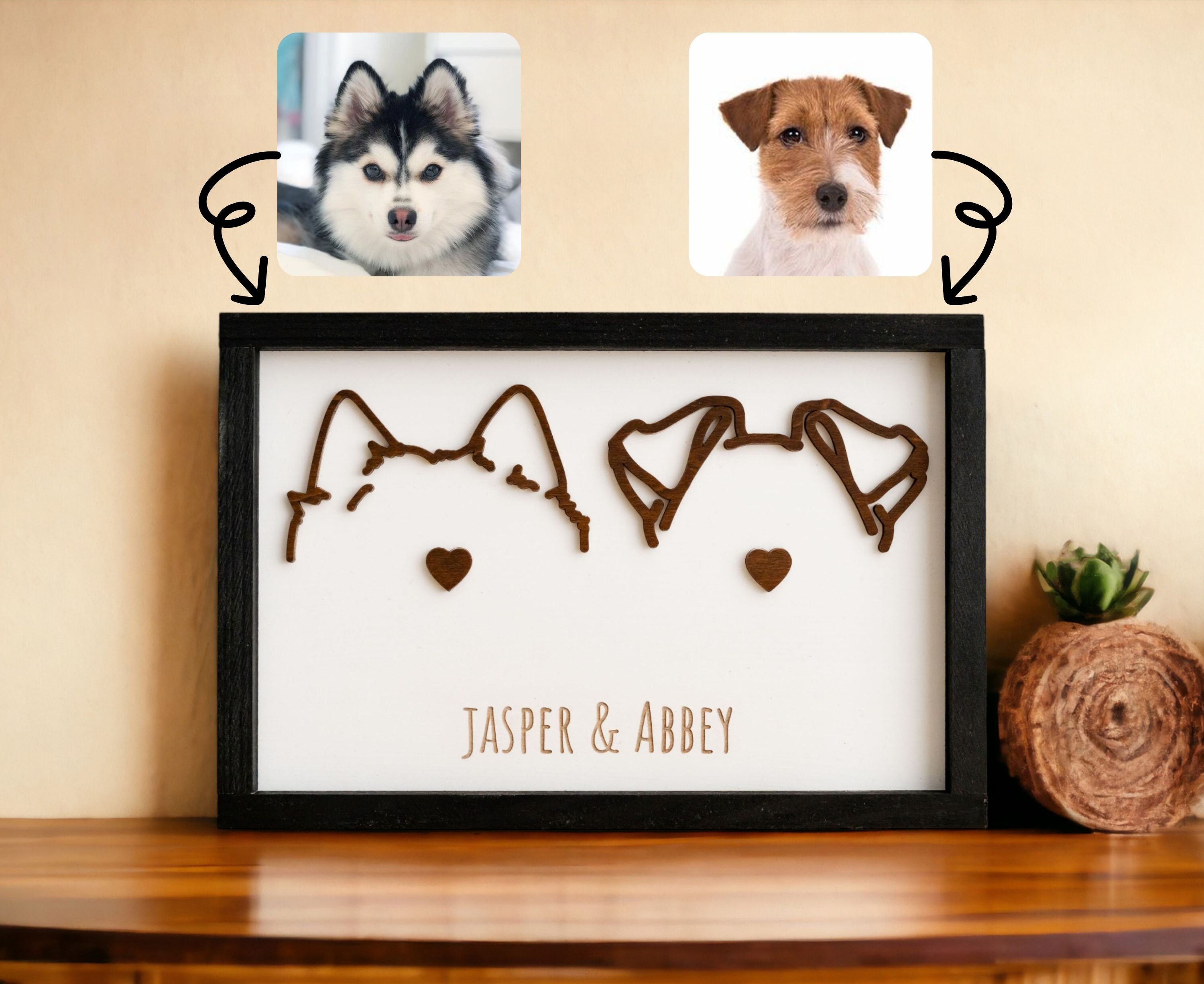 Memorial Dog Ear Sign Custom Pet Art Personalized Pet Loss Gift E15