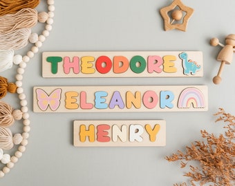 Baby Puzzle Name, Montessori Toys, First Birthday Gift, Kids Name Puzzle, For Toddlers, Personalized Baby, 1 2 3 Year Old R13