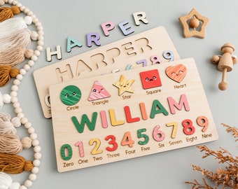 Baby Name Puzzle, Busy Board, Gift For Kids, Wooden Name, Personalized Girl, Toddler Toys, Pastel Name Puzzle, Kids Wooden Toys J80
