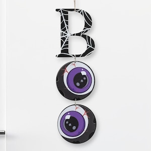 Voordeur Halloween Krans Boo Deurhanger Halloween Deur Decor Boo Letters Halloween Boo-teken Halloweenversiering Rustiek Halloween D10
