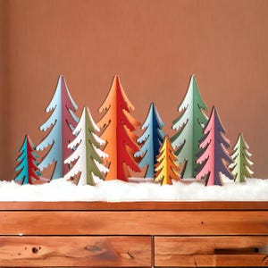Christmas Tree Decor for Mantel Rustic Wood Shelf Sitters Holiday Decor R91