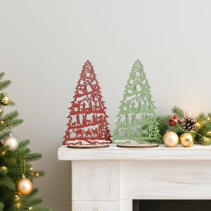 Nativity Christmas Tree, Christmas Decor, Nativity Art, Christmas Gifts, Wooden Nativity, Christmas Art, Nativity Scenes, Rustic Xmas R53 image 14