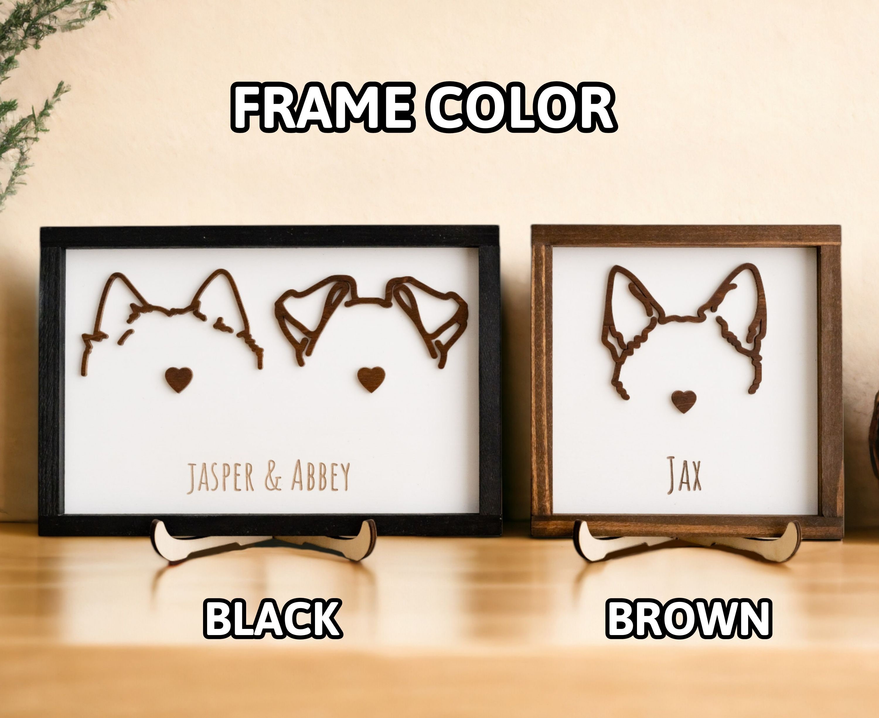 Memorial Dog Ear Sign Custom Pet Art Personalized Pet Loss Gift E15