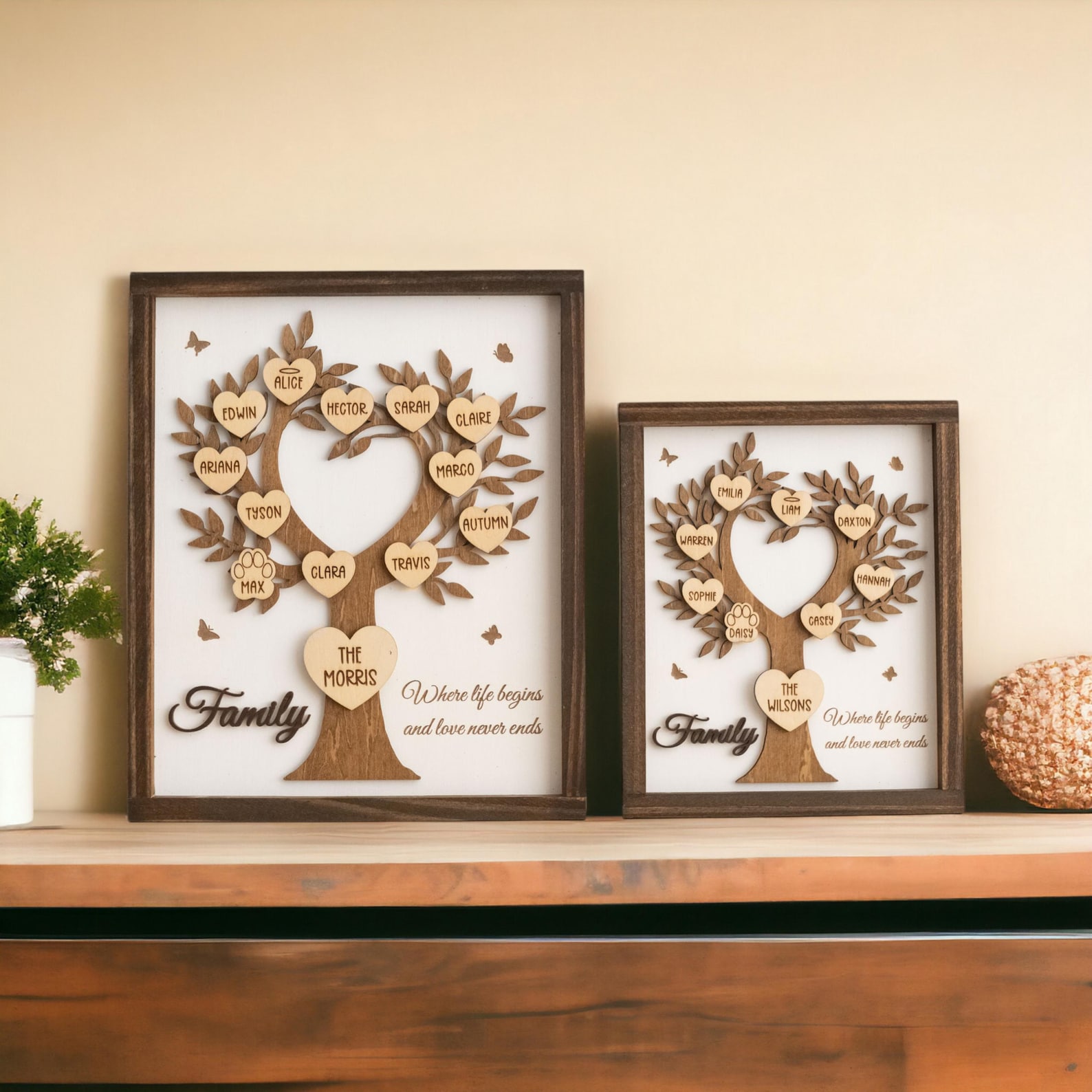Personalized Wooden Family Tree Sign for Heartfelt Home Decor Y44 - Etsy