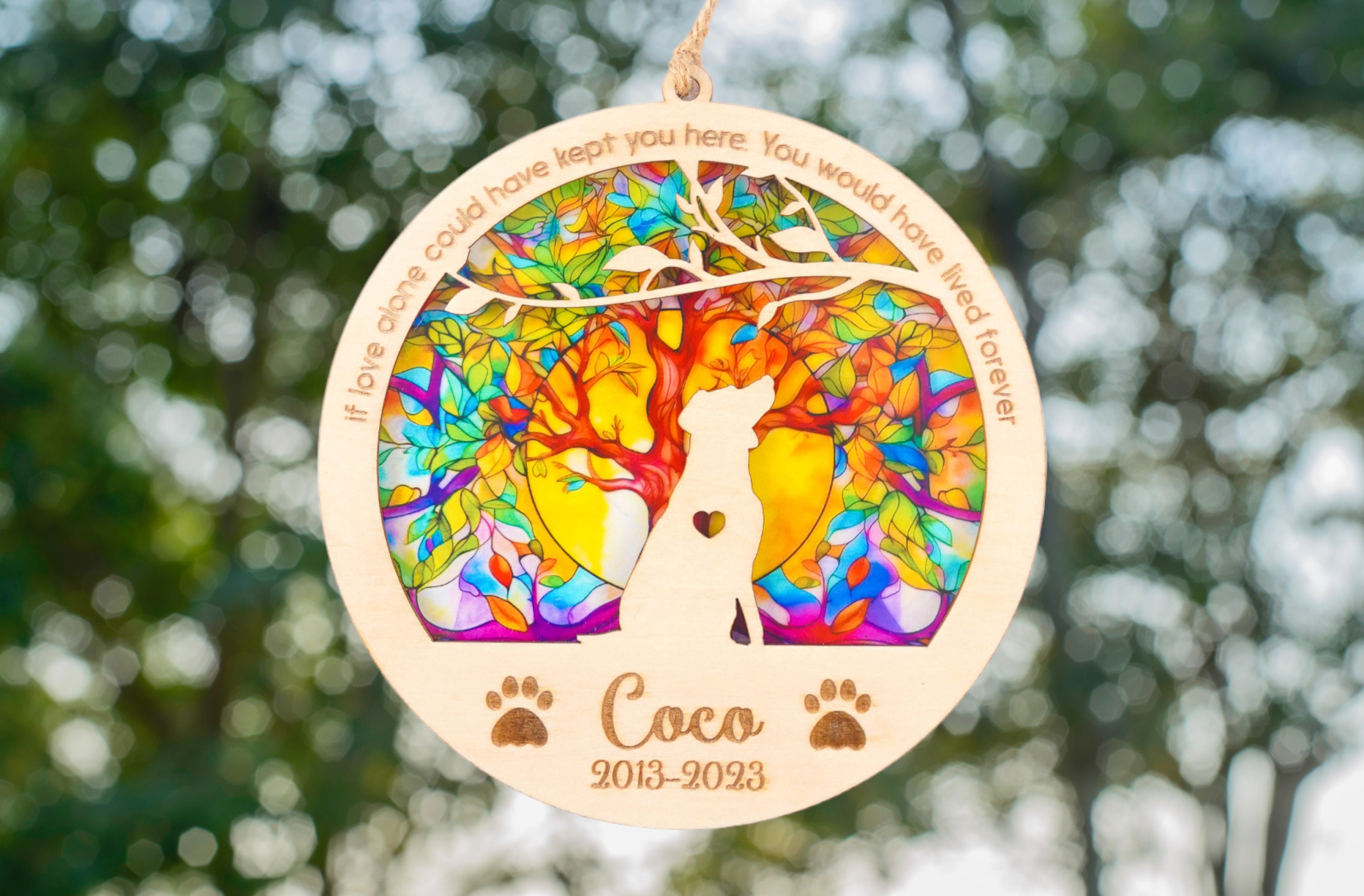 Pet Memorial Suncatcher, Rainbow Bridge, Window Hangings, Memorial Keepsake, Pet Loss Gifts, Pet Ornament, Loss Of Dog Gift