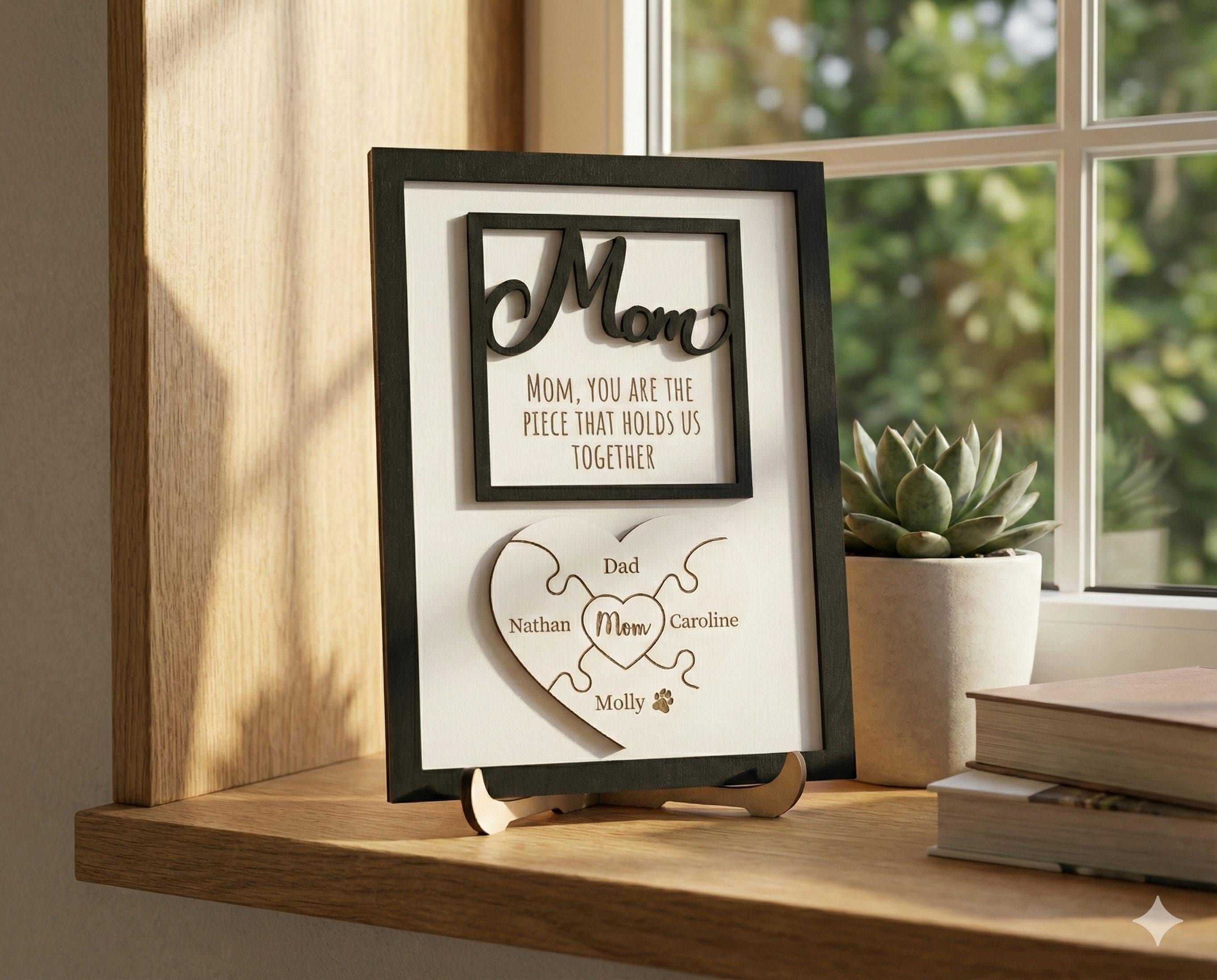 Mom Puzzle Signs, Mum Birthday Gift, Custom Mom Sign, Personalized