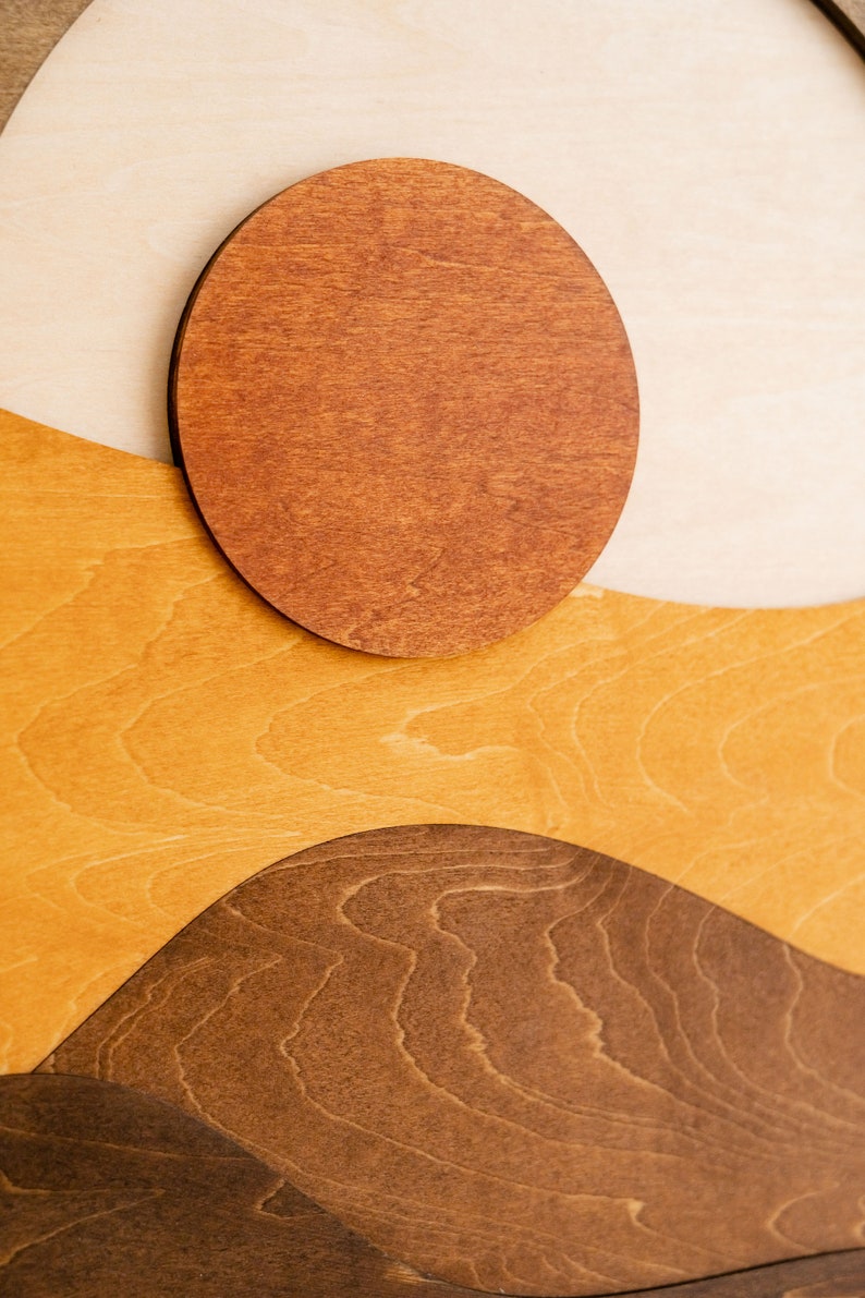 Sun Moon Wall Art, Rustic Decor, Mid Century Art, Modern Minimalist