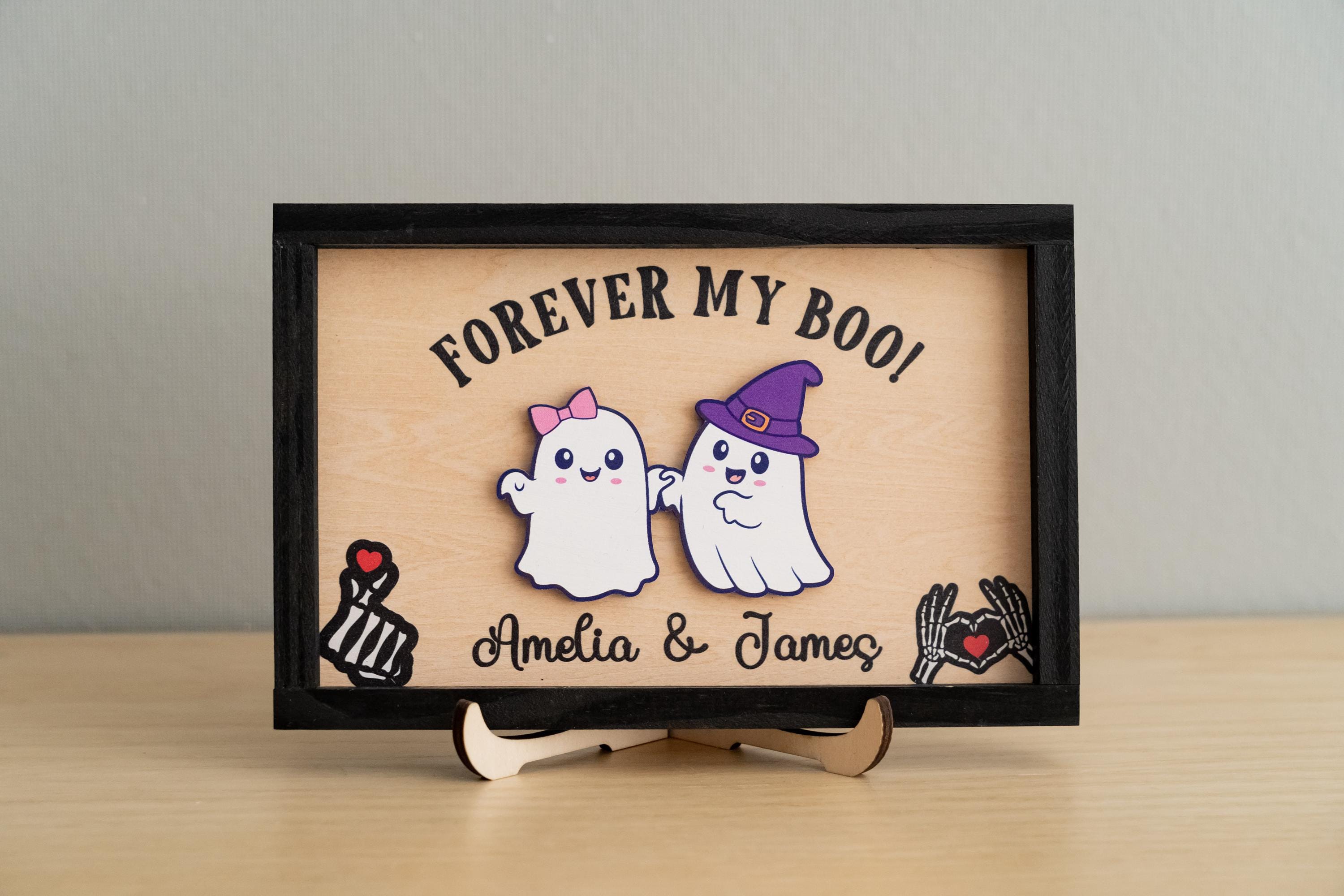 Halloween Ghost Sign for Couples – Personalized Romantic Decor