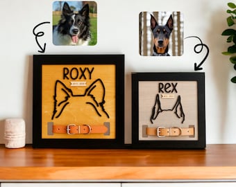Memorial Dog Ear Sign, Personalized Gift, Custom Pet Portrait, Dog Gift, Pet Ear Art, Condolence Gift, Dog Ear Art, Custom Dog Sign J51