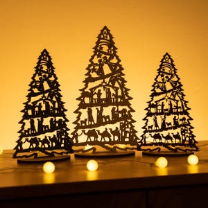 Personalized Xmas Nativity Tree, Christian Gift, Family Christmas, Nativity Display, Xmas Decorations, Tree Ornaments, Christmas Story G08