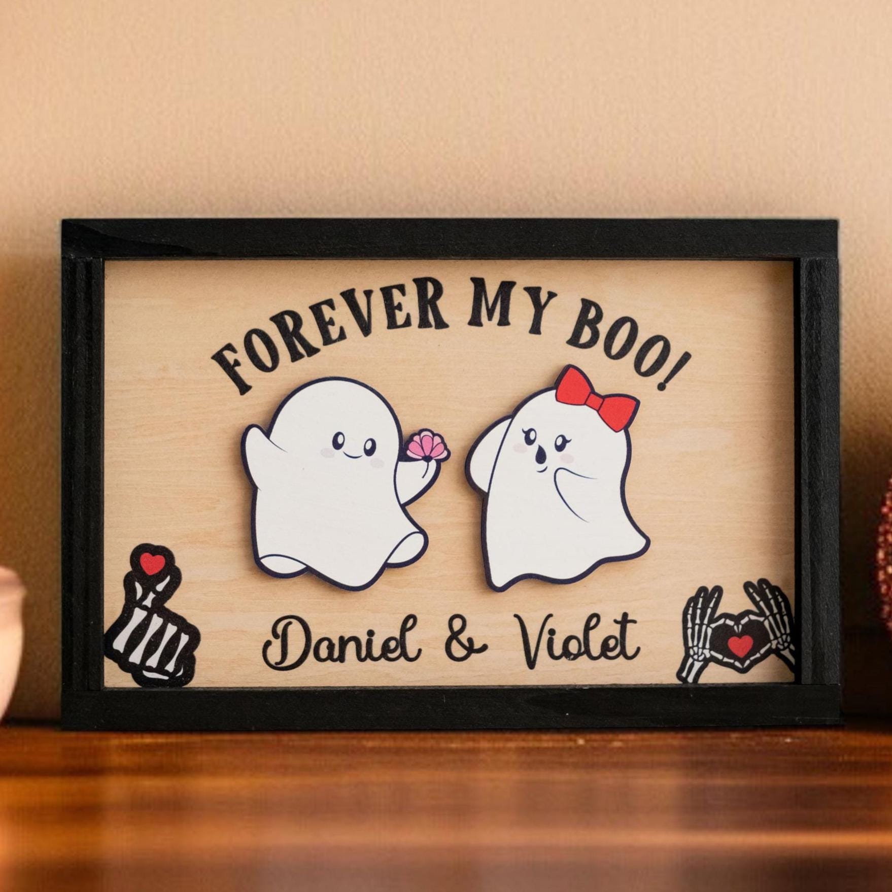 Halloween Ghost Sign for Couples – Personalized Romantic Decor