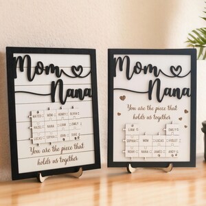 Custom Mothers Day Puzzle Sign for Grandmother | You are the Piece that holds us together | Personalized Heartfelt Gift for Mom and Nana Y36