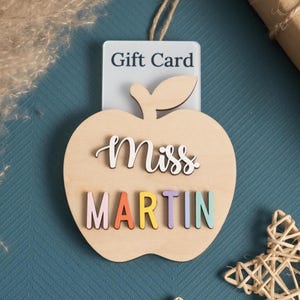 Adorno para portatarjetas de regalo para profesores en forma de manzana rústica Y18
