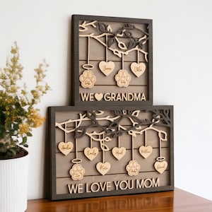 Family Tree Name Wooden Plaque For Mother&#39;s Day Home Decor E24