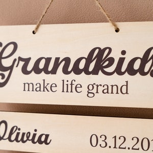 Grandkid Makes Retirement Even Sweeter - Personalized Shaped Wood Sign - Gift For Mom, Grandma