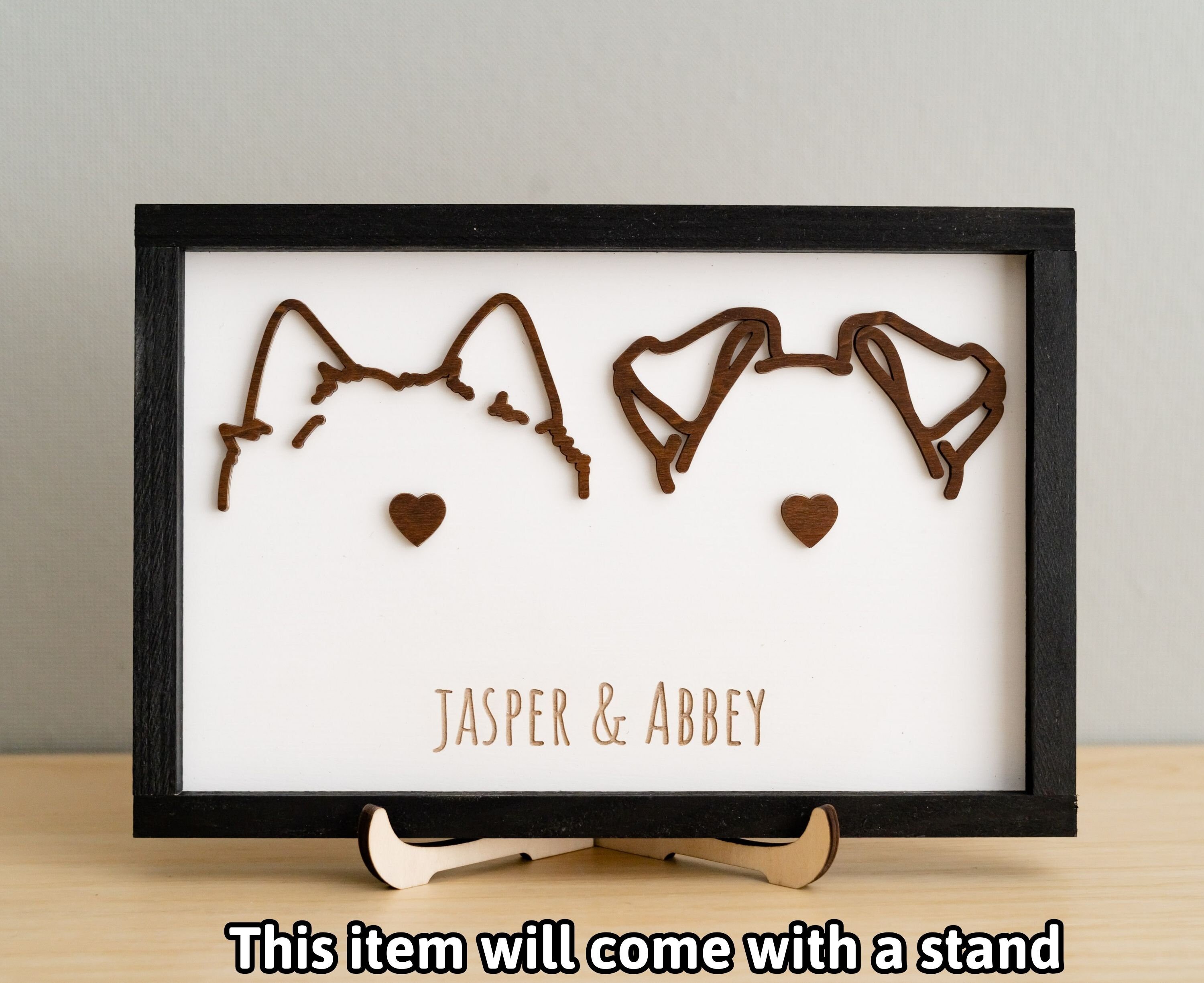 Memorial Dog Ear Sign Custom Pet Art Personalized Pet Loss Gift E15