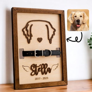 Memorial Pet Collar Frame, Dog Ear Framed Art, Loss Of Dog, Cat Loss Gifts, Pet Collar Holder, Bereavement Gifts E71