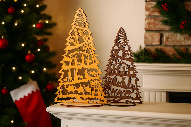 Personalized Xmas Nativity Tree, Christian Gift, Family Christmas, Nativity Display, Xmas Decorations, Tree Ornaments, Christmas Story G08 image 12