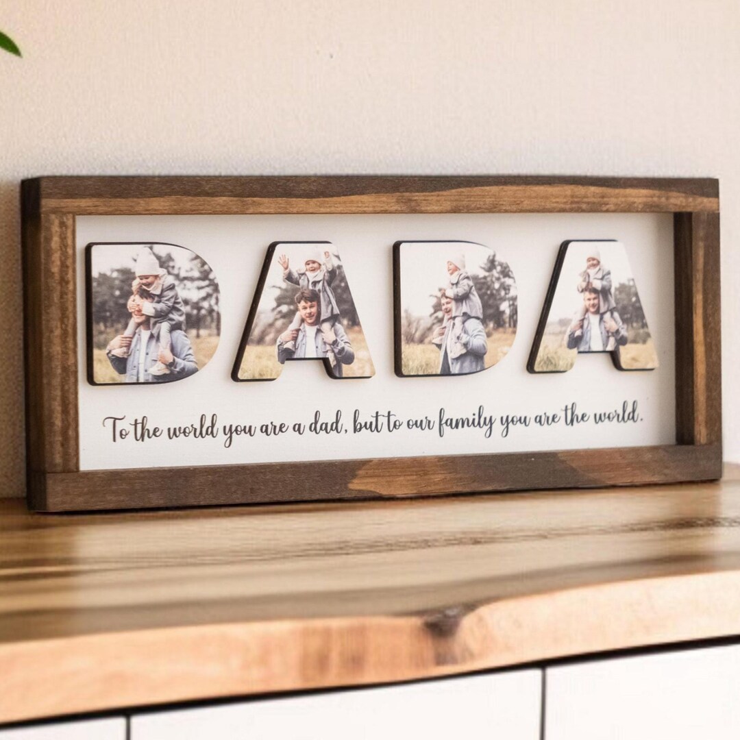 Personalized Wooden Dad Picture Frame Family Moment Decor Y77 - Etsy