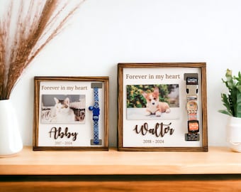 Memorial Pet Photo Sign, Memorial For Cat, Dog Loss Gift, Pet Collar Plaque, Personalized Frame, Dog Memorial Gifts, Pet Photo Frame E91