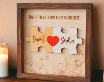 Rustieke puzzelpuzzel voor koppels – Houten bord voor dierbaren E06