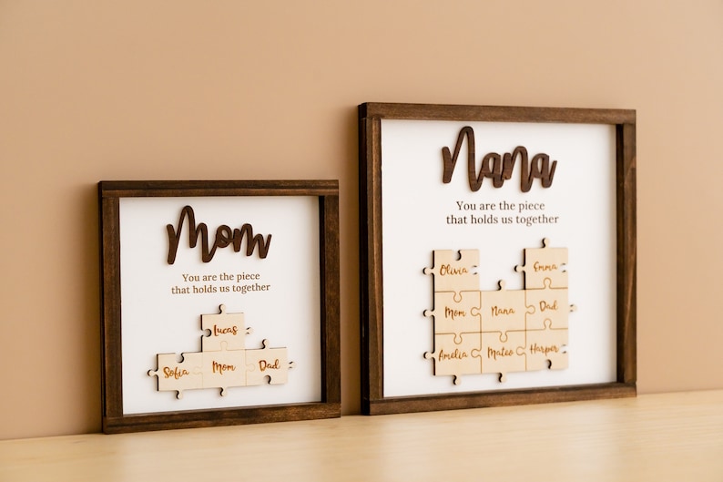 Gifts For Mom, Mama Puzzle Piece Sign, You are the piece that holds us together, Choose your Puzzle Piece Color and Desired Names J29 image 6