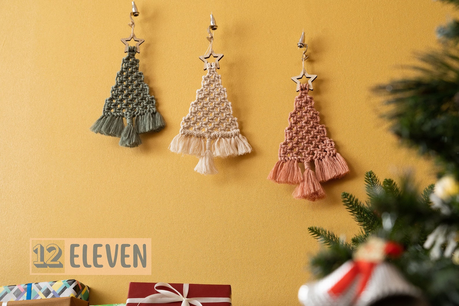 Boho Macrame Christmas Tree Wall Hanging Macrame Christmas Etsy