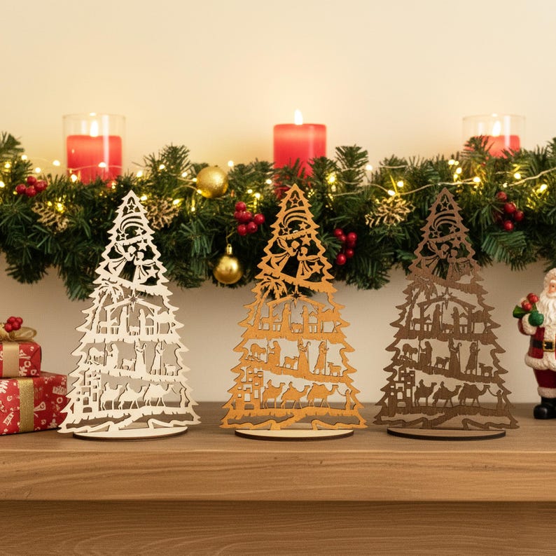 Personalized Xmas Nativity Tree, Christian Gift, Family Christmas, Nativity Display, Xmas Decorations, Tree Ornaments, Christmas Story G08 image 13
