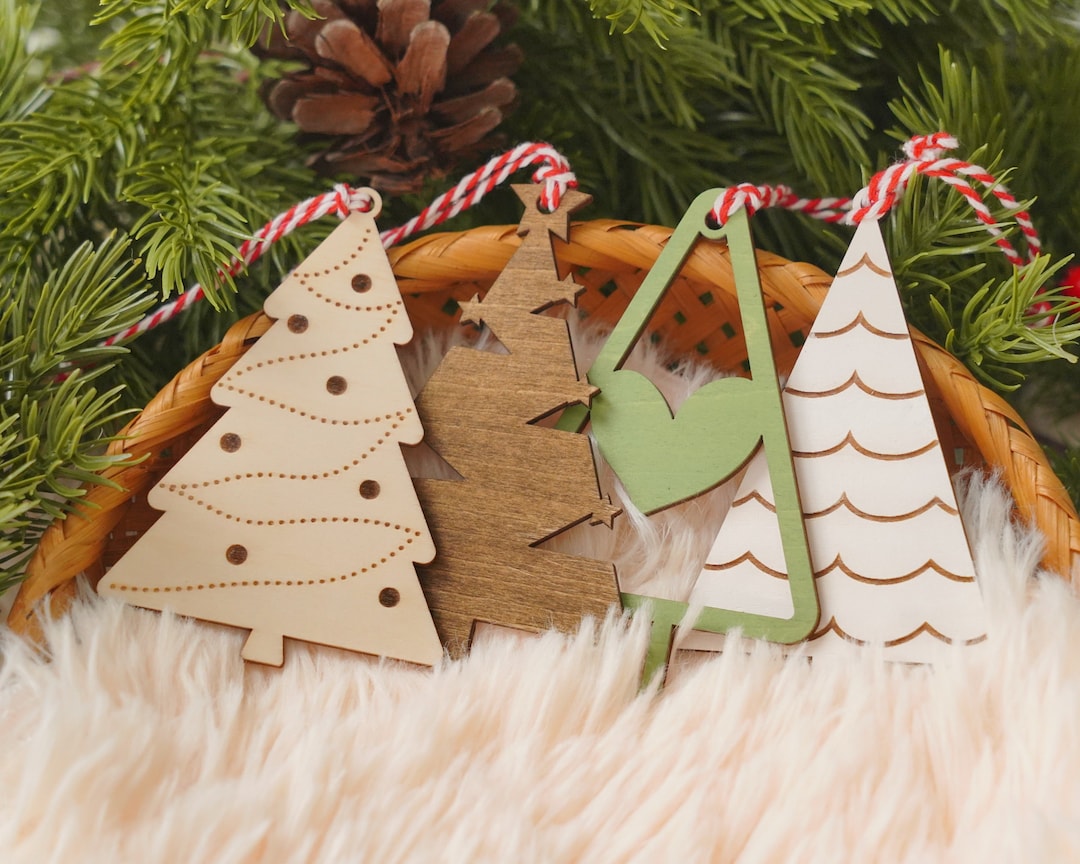 Set Ornament Christmas Tree, Bulk Gift Tags, Gift Box Decor, Boho Ornaments, Christmas Tree