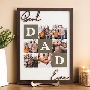 Dad - Sechs Foto Vatertags Collage - Ihre Individuellen Fotos auf Leinwand gedruckt, handgemachte Geschenke für Dad, Vatertagsgeschenk, Geburtstagsgeschenk Y79