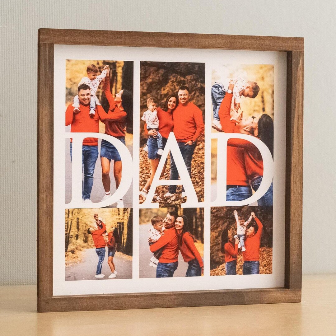 Personalized Dad Wooden Picture Frame With Photos for Family Table ...