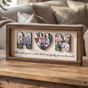 Personalized Photo Mom Wooden Frame, Family Table Display Y47