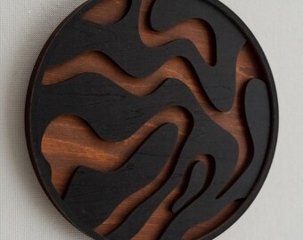 Loop Wall Decor, Modern 3d Wood Wall Art, Rustic Wood Wall Art, Wood ...