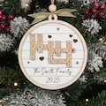 Personalized Family Crossword Wooden Ornament for Christmas Tree D35 product logo
