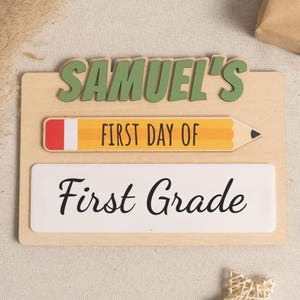 Letrero personalizado para el primer día de clases, accesorio fotográfico reutilizable personalizado, regalo de regreso a clases para mamá y familia Y86