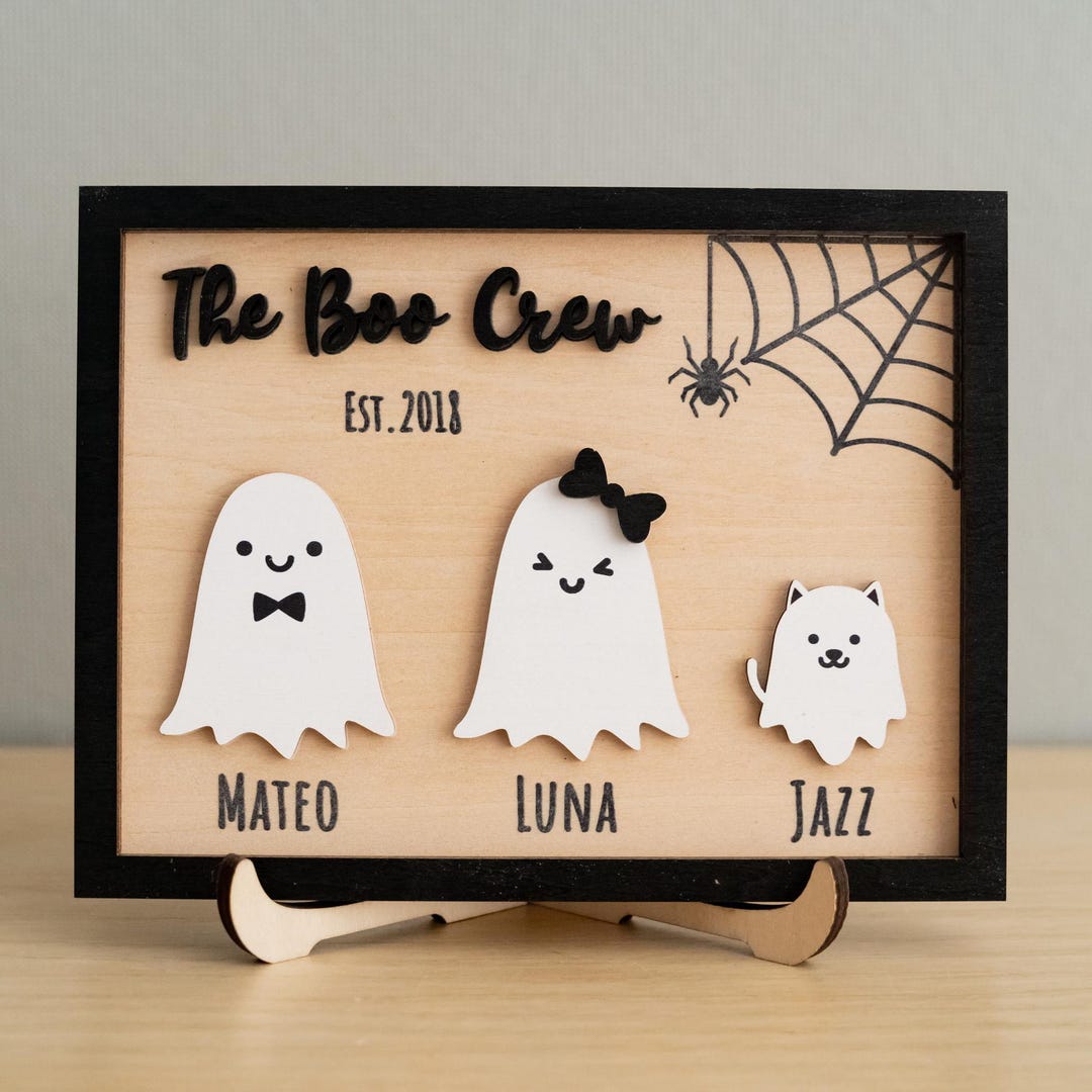 Halloween Spider Welcome - Personalized Shaped Wood Sign - Gift For Family, Halloween Gift