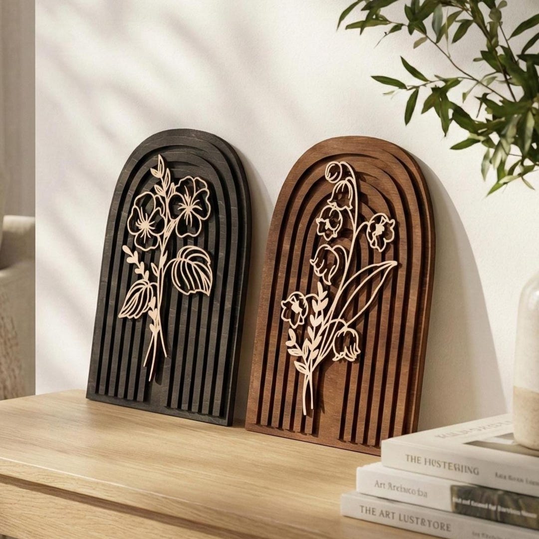 Floral Botanical Wood Wall Hanging for Boho and Minimalist Decor R25 - Etsy