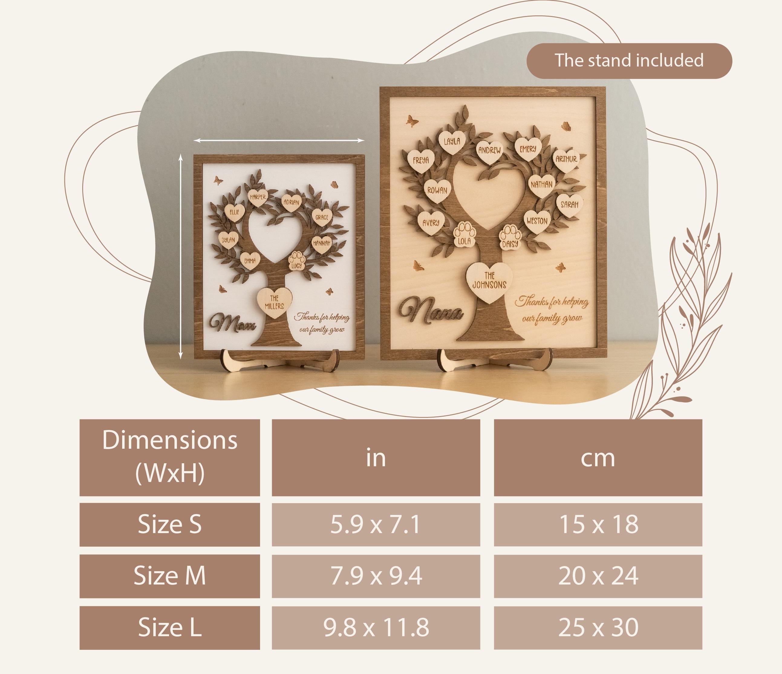 Personalized Wooden Family Tree Panel for Living Room Decor D53 - Etsy