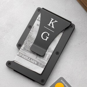 Cartera personalizada, cartera para hombre, cartera grabada, cartera para padrinos de boda, cartera para tarjetas, regalo de graduación, regalo para novio, regalo para el Día del Padre.