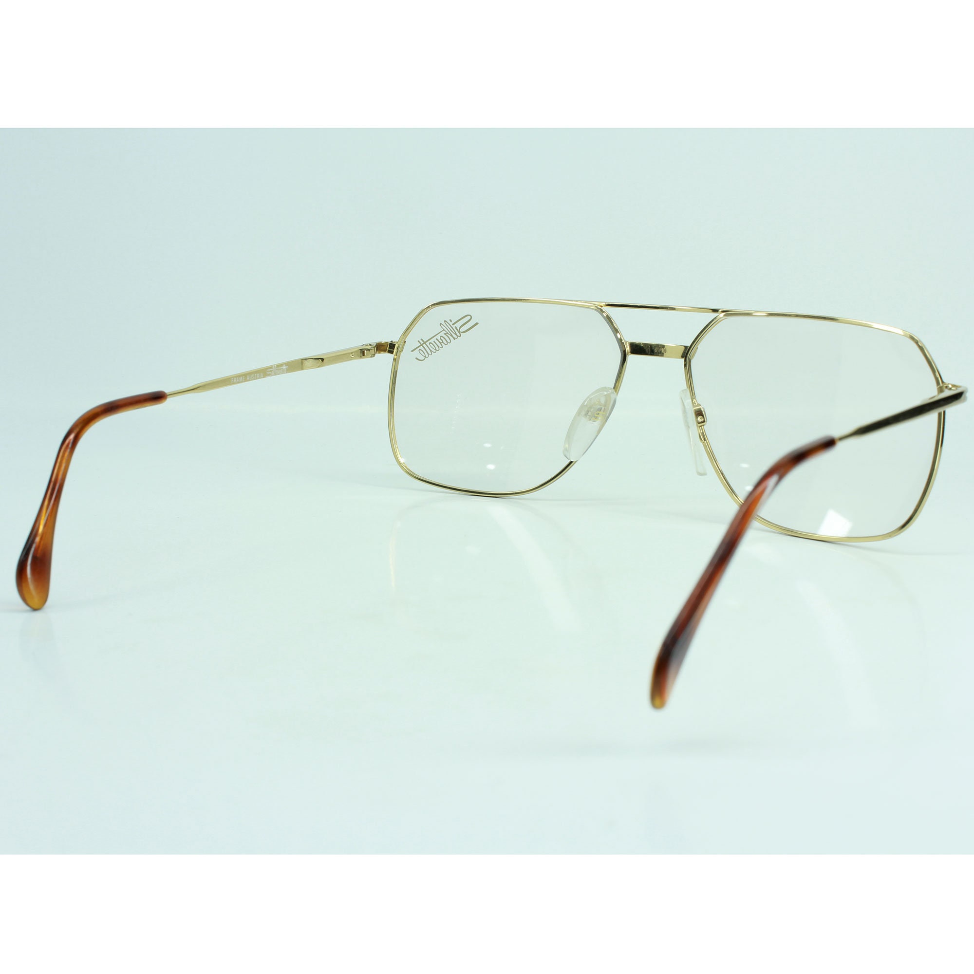 Silhouette NOS Vintage Eyeglasses, Gold Hexagon Metal Frame Glasses 90s ...