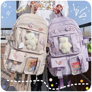 Women Canvas Backpacks Candy Color Waterproof School Bags for