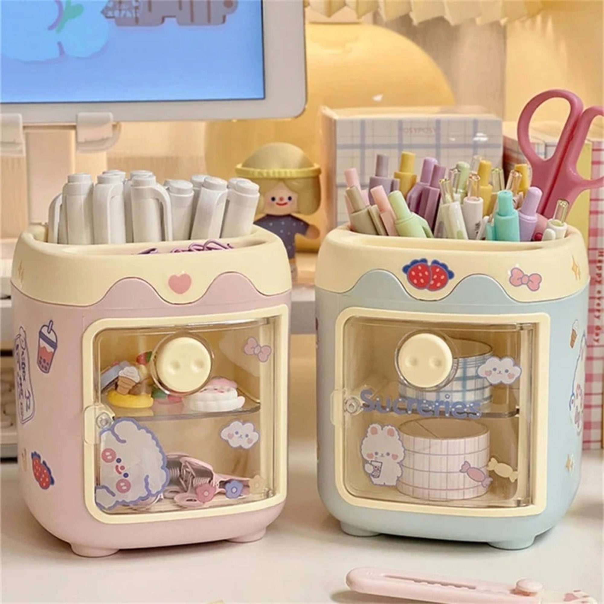 Cute Kawaii Storage Stationery Holder Kawaii Pen Holder Etsy